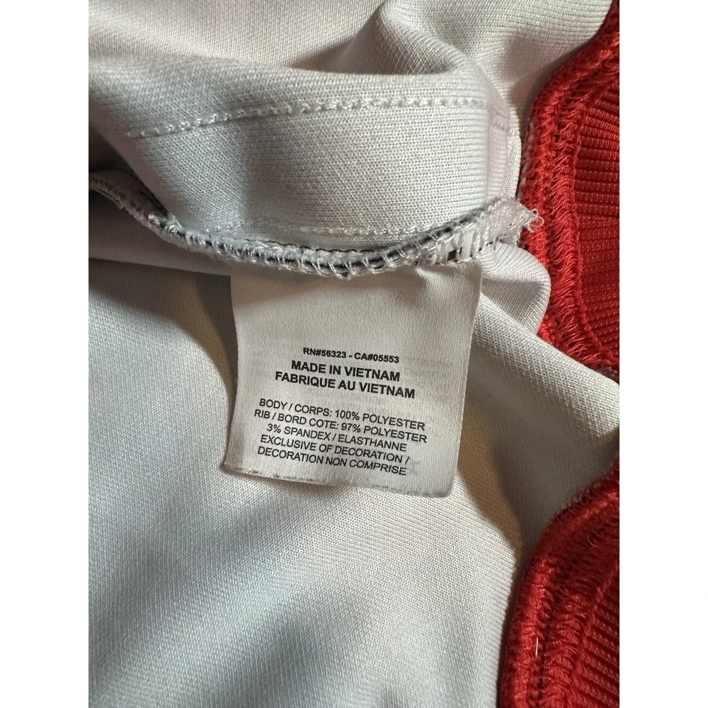 Nike Sportswear Jacket Womens Large Red Tropical Full Zip Lightweight Cropped - Picture 8 of 11